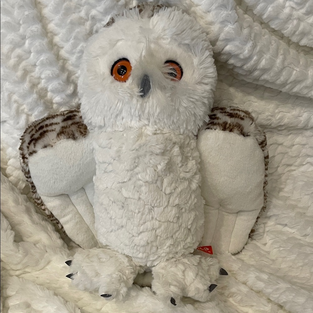 Plush Snowy Owl - White and Brown wild republic like new
